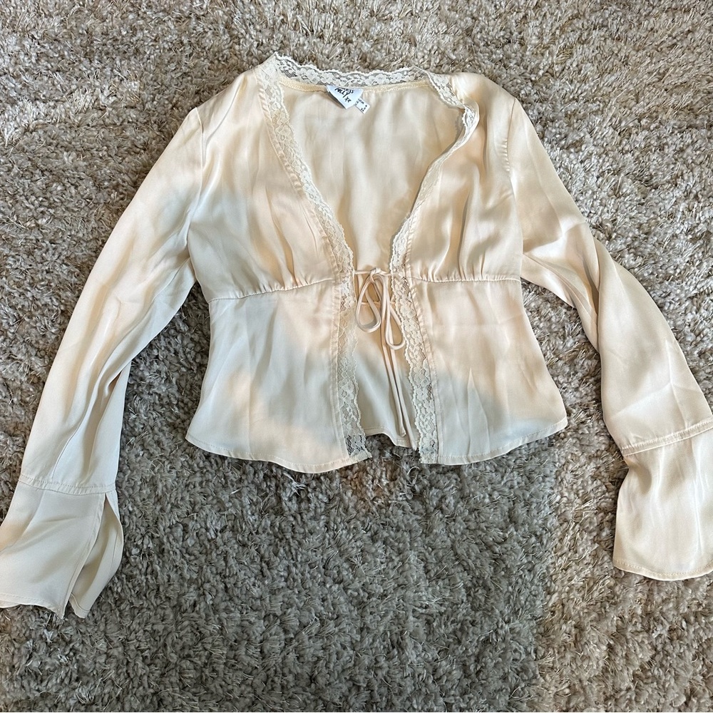 Princess Polly - Hunton Long Sleeve Top - Cream - Size US 2 - NWOT ✨